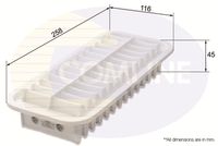 COMLINE CTY12230 - Longitud [mm]: 177<br>Ancho [mm]: 118<br>Altura [mm]: 38<br>Tipo de envase: caja<br>Tipo de filtro: Cartucho filtrante<br>long. de embalaje [cm]: 22,5<br>Ancho de embalaje [cm]: 15<br>h embalaje [cm]: 5<br>