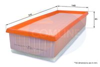 COMLINE EAF631 - Longitud [mm]: 343<br>Ancho [mm]: 146<br>Altura [mm]: 76<br>Tipo de envase: caja<br>Tipo de filtro: Cartucho filtrante<br>long. de embalaje [cm]: 35<br>Ancho de embalaje [cm]: 15<br>h embalaje [cm]: 9<br>