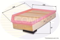 COMLINE EAF729 - Longitud [mm]: 350<br>Ancho [mm]: 223<br>Altura [mm]: 58<br>Altura 1 [mm]: 48<br>Tipo de envase: caja<br>Tipo de filtro: Cartucho filtrante<br>long. de embalaje [cm]: 36,5<br>Ancho de embalaje [cm]: 22,5<br>h embalaje [cm]: 6<br>