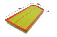 COMLINE EAF966 - Tipo de filtro: Cartucho filtrante<br>Longitud [mm]: 337<br>Ancho [mm]: 197<br>Altura [mm]: 37<br>