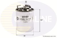 COMLINE EFF091 - Altura [mm]: 127<br>Peso [kg]: 0,46<br>Diámetro exterior [mm]: 91<br>Tipo de filtro: Filtro de tubería<br>Ø entrada [mm]: 10<br>