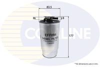 COMLINE EFF094 - Altura [mm]: 177<br>Diámetro exterior [mm]: 84<br>Tipo de envase: caja<br>Tipo de filtro: Filtro de tubería<br>Ø entrada [mm]: 8<br>Ø salida [mm]: 8<br>long. de embalaje [cm]: 9<br>Ancho de embalaje [cm]: 9<br>h embalaje [cm]: 19<br>