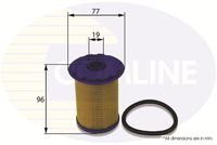 COMLINE EFF119 - Altura [mm]: 92<br>Peso [kg]: 0,16<br>Diámetro interior [mm]: 20<br>Diámetro exterior [mm]: 71<br>Tipo de filtro: Cartucho filtrante<br>