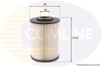 COMLINE EFF189 - Altura [mm]: 109<br>Diámetro interior [mm]: 16<br>Diámetro exterior [mm]: 72<br>Tipo de filtro: Cartucho filtrante<br>