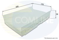 COMLINE EKF117 - Longitud [mm]: 286<br>Ancho [mm]: 179<br>Altura [mm]: 35<br>Tipo de envase: caja<br>Tipo de filtro: Filtro de carbón activado<br>long. de embalaje [cm]: 42,8<br>Ancho de embalaje [cm]: 19,7<br>h embalaje [cm]: 4,4<br>