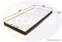 COMLINE EKF133 - Longitud [mm]: 333<br>Ancho [mm]: 165<br>Altura [mm]: 18<br>Tipo de filtro: Filtro de partículas<br>