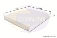 COMLINE EKF151 - Longitud [mm]: 241<br>Ancho [mm]: 190<br>Altura [mm]: 22<br>Tipo de envase: caja<br>Tipo de filtro: Filtro de carbón activado<br>long. de embalaje [cm]: 24,5<br>Ancho de embalaje [cm]: 22,7<br>h embalaje [cm]: 3,5<br>