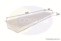 COMLINE EKF155 - Longitud [mm]: 509<br>Ancho [mm]: 99<br>Altura [mm]: 35<br>Tipo de envase: caja<br>Tipo de filtro: Filtro de carbón activado<br>long. de embalaje [cm]: 53,8<br>Ancho de embalaje [cm]: 12,2<br>h embalaje [cm]: 4,5<br>