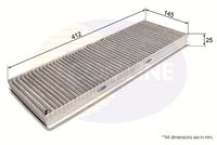 COMLINE EKF166A - Longitud [mm]: 412<br>Ancho [mm]: 145<br>Altura [mm]: 25<br>Peso [kg]: 0,16<br>Tipo de filtro: Filtro antipolen<br>Versión con carbón activo (art. n.º): EKF166A<br>