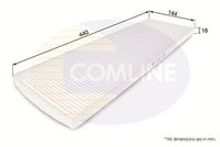 COMLINE EKF167 - Longitud [mm]: 439<br>Ancho [mm]: 143<br>Altura [mm]: 17<br>Tipo de envase: caja<br>Tipo de filtro: Filtro antipolen<br>Tipo de filtro: Filtro de partículas<br>long. de embalaje [cm]: 44<br>Ancho de embalaje [cm]: 15<br>h embalaje [cm]: 2,5<br>