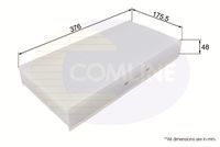 COMLINE EKF178 - Longitud [mm]: 376<br>Ancho [mm]: 176<br>Altura [mm]: 45<br>Tipo de envase: caja<br>Tipo de filtro: Filtro de carbón activado<br>long. de embalaje [cm]: 50,2<br>Ancho de embalaje [cm]: 20,1<br>h embalaje [cm]: 5,7<br>