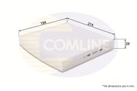 COMLINE EKF185 - Longitud [mm]: 196<br>Ancho [mm]: 212<br>Altura [mm]: 30<br>Tipo de envase: caja<br>Tipo de filtro: Filtro de carbón activado<br>long. de embalaje [cm]: 24,3<br>Ancho de embalaje [cm]: 22,7<br>h embalaje [cm]: 3,6<br>