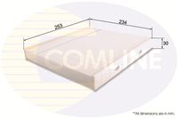 COMLINE EKF328 - Longitud [mm]: 253<br>Ancho [mm]: 234<br>Altura [mm]: 30<br>Tipo de envase: caja<br>Tipo de filtro: Filtro de carbón activado<br>long. de embalaje [cm]: 29<br>Ancho de embalaje [cm]: 25,5<br>h embalaje [cm]: 4,5<br>