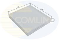 COMLINE EKF448 - Tipo de filtro: Filtro de carbón activado<br>Longitud [mm]: 224<br>Ancho [mm]: 201<br>Altura [mm]: 28<br>Cantidad: 1<br>Versión básica (art. n.º): 1987435133<br>Versión de alta eficiencia con carbón activo (art. n.º): 0986628590<br>