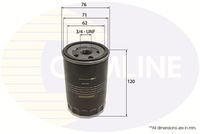 COMLINE EOF036 - año construcción hasta: 07/1991<br>Altura [mm]: 121<br>Peso [kg]: 0,45<br>Medida de rosca: 3/4"-16UNF-2B<br>Diámetro exterior [mm]: 76<br>Tipo de filtro: Filtro enroscable<br>Diám. int. 1 [mm]: 62<br>