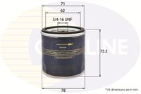 COMLINE EOF049 - Altura [mm]: 100<br>Medida de rosca: 3/4"-16 UNF<br>Diámetro exterior [mm]: 76<br>Tipo de envase: caja<br>Tipo de filtro: Filtro enroscable<br>Versión: w/ Anti-Drain valve<br>Versión: with By-Pass valve<br>presión apertura válvula de desviación [bar]: 1,5<br>long. de embalaje [cm]: 8<br>Ancho de embalaje [cm]: 8<br>h embalaje [cm]: 10,6<br>Diámetro de junta tórica de [mm]: 62<br>Diámetro de junta tórica hasta [mm]: 71<br>