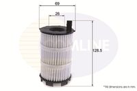 COMLINE EOF209 - Tipo de filtro: Cartucho filtrante<br>Altura [mm]: 129<br>Altura 1 [mm]: 110<br>Diámetro exterior [mm]: 69<br>