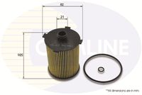 COMLINE EOF306 - Tipo de filtro: Cartucho filtrante<br>Artículo complementario/Información complementaria: con juntas<br>Altura [mm]: 105<br>Altura 1 [mm]: 85<br>Diámetro exterior [mm]: 82<br>Diám. int. 1 [mm]: 24<br>Diámetro exterior 1 [mm]: 73<br>Diámetro exterior 2 [mm]: 22<br>