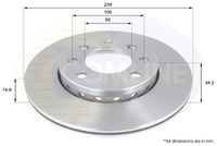 COMLINE ADC1454V - Disco de freno