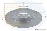 COMLINE ADC1121 - Lado de montaje: Eje delantero<br>Llanta, nº de taladros: 5<br>Altura [mm]: 42<br>Tipo de disco de frenos: ventilación interna<br>Espesor de disco de frenos [mm]: 24,9<br>Espesor mínimo [mm]: 22<br>Número de taladros: 3<br>Diámetro exterior [mm]: 280<br>Número de orificios: 5<br>Diámetro de centrado [mm]: 70<br>corona de agujeros - Ø [mm]: 110<br>Superficie: revestido<br>