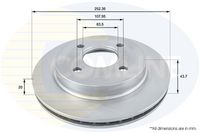 COMLINE ADC1217V - Lado de montaje: Eje delantero<br>Tamaño de llanta [pulgada]: 14,0<br>Altura [mm]: 47<br>Tipo de disco de frenos: ventilación interna<br>Espesor de disco de frenos [mm]: 24<br>Espesor mínimo [mm]: 22,2<br>Diámetro exterior [mm]: 260<br>Número de orificios: 4<br>Diámetro de centrado [mm]: 63,6<br>corona de agujeros - Ø [mm]: 108<br>