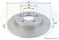 COMLINE ADC1247 - Lado de montaje: Eje delantero<br>Carga útil: no para carga útil aumentada<br>Altura [mm]: 48,5<br>Tipo de disco de frenos: ventilación interna<br>Espesor de disco de frenos [mm]: 25<br>Espesor mínimo [mm]: 24<br>Diámetro exterior [mm]: 300<br>Número de orificios: 5<br>Diámetro de centrado [mm]: 63,6<br>corona de agujeros - Ø [mm]: 108<br>Superficie: revestido<br>