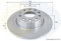 COMLINE ADC1497 - Lado de montaje: Eje delantero<br>Número de PR: 1ZE<br>Número de PR: 1ZP<br>Altura [mm]: 49,7<br>Tipo de disco de frenos: ventilación interna<br>Espesor de disco de frenos [mm]: 24,9<br>Espesor mínimo [mm]: 22<br>Número de taladros: 5<br>Diámetro exterior [mm]: 288<br>Número de orificios: 5<br>Diámetro de centrado [mm]: 65<br>corona de agujeros - Ø [mm]: 112<br>Superficie: revestido<br>