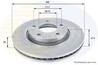 COMLINE ADC1041V - Disco de freno - Comline