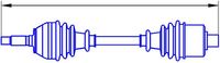 GSP 244006 - Clase de caja de cambios: Caja de cambios manual<br>Lado de montaje: Eje delantero, izquierda<br>Lado de montaje: Eje delantero, derecha<br>Longitud [mm]: 715<br>Dentado exterior, lado de rueda: 25<br>Diám. articulación lado rueda [mm]: 92<br>Dentado int. diferencial, lado engranaje: 27<br>Diámtro articulación lado transmisión [mm]: 86<br>