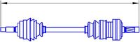 GSP 244039 - Lado de montaje: Eje delantero, izquierda<br>Longitud [mm]: 595<br>Dentado exterior, lado de rueda: 33<br>Dentado exterior, lado de diferencial: 34<br>Número de dientes, anillo ABS: 29<br>