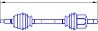 GSP 210068 - Clase de caja de cambios: Caja de cambios manual<br>Lado de montaje: Eje delantero, izquierda<br>Longitud [mm]: 701<br>Dentado exterior, lado de rueda: 28<br>Dentado exterior, lado de diferencial: 25<br>