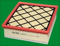 LUCAS LFAF587 - Tipo de filtro: Filtro de recirculación aire<br>Forma: rectangular<br>Longitud [mm]: 236<br>Ancho [mm]: 207<br>Altura [mm]: 66<br>