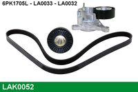 LUCAS 6PK1705L - Correa trapecial poli V