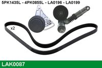 GATES K075PK1435 - Unidades accionadas: Alternador<br>Corriente de carga alternador [A]: 90<br>Corriente de carga alternador [A]: 120<br>Limitación del fabricante alternador trifásico: BOSCH, VALEO<br>Unidades accionadas: Alternador<br>Corriente de carga alternador [A]: 140<br>Limitación del fabricante alternador trifásico: VALEO<br>Unidades accionadas: Alternador<br>Corriente de carga alternador [A]: 150<br>Limitación del fabricante alternador trifásico: BOSCH<br>Poleas: con polea de rueda libre<br>Nº art. herramienta recomendada: GAT4955B<br>