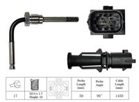 LUCAS LGS6079 - Longitud de cable [mm]: 1443<br>Número de enchufes de contacto: 2<br>Lado de montaje: antes de filtro de partículos<br>