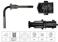 LUCAS LGS7028 - Sistema de escape: después de catalizador<br>para OE N°: 55557466<br>Peso [kg]: 0,068<br>Medida de rosca: M14 x 1.5<br>Ancho de llave: 17<br>Longitud de cable [mm]: 1315<br>Número de enchufes de contacto: 2<br>Profundidad de montaje [mm]: 50<br>Color de carcasa: negro<br>Forma del enchufe: oval<br>peso neto [kg]: 0,044<br>