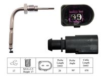 LUCAS LGS7209 - año construcción hasta: 07/2018<br>Sistema de escape: antes de filtro de partículos<br>Peso [kg]: 0,16<br>Medida de rosca: M14 x 1.5<br>Ancho de llave: 17<br>Longitud de cable [mm]: 745<br>Número de enchufes de contacto: 2<br>Profundidad de montaje [mm]: 27<br>Color de carcasa: marrón<br>Forma del enchufe: en forma de d<br>Ángulo [°]: 90<br>peso neto [kg]: 0,06<br>