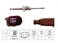 LUCAS LGS7210 - Sistema de escape: delante del catalizador<br>Peso [kg]: 0,16<br>Medida de rosca: M14 x 1.5<br>Ancho de llave: 17<br>Longitud de cable [mm]: 645<br>Número de enchufes de contacto: 2<br>Profundidad de montaje [mm]: 28<br>Color de carcasa: negro<br>Forma del enchufe: en forma de d<br>Ángulo [°]: 90<br>peso neto [kg]: 0,06<br>