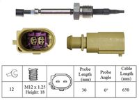 LUCAS LGS7287 - Sensor, temp. gas escape