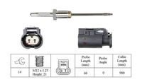 LUCAS LGS7304 - Sistema de escape: delante del catalizador<br>Peso [kg]: 0,072<br>Medida de rosca: M12 x 1.25<br>Ancho de llave: 14<br>Longitud de cable [mm]: 760<br>Número de enchufes de contacto: 2<br>Profundidad de montaje [mm]: 40<br>Color de carcasa: negro<br>Forma del enchufe: oval<br>Ángulo [°]: 0<br>peso neto [kg]: 0,048<br>