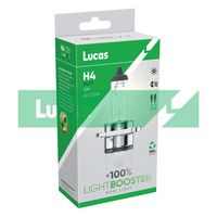 LUCAS LLX472XLPX2 - Tensión [V]: 12<br>Potencia nominal [W]: 60/55<br>Tipo de lámpara: H4<br>Cantidad: 2<br>Versión: Twin Retail<br>Especificación: Upgrade Xenon + 180%<br>Modelo de zócalo, bombilla incandescente: P43t<br>