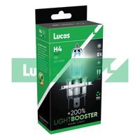 LUCAS LLX472XLPX2 - Tensión [V]: 12<br>Potencia nominal [W]: 60/55<br>Tipo de lámpara: H4<br>Cantidad: 2<br>Versión: Twin Retail<br>Especificación: Upgrade Xenon + 180%<br>Modelo de zócalo, bombilla incandescente: P43t<br>