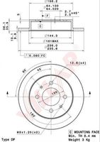 VILLAR 6282090 - Lado de montaje: Eje delantero<br>año construcción desde: 03/1999<br>Altura [mm]: 46<br>Peso [kg]: 12,792<br>Tipo de disco de frenos: ventilación interna<br>Espesor de disco de frenos [mm]: 24<br>Espesor mínimo [mm]: 21,5<br>Diámetro exterior [mm]: 281<br>Número de orificios: 4<br>Diámetro de centrado [mm]: 69<br>Par apriete [Nm]: 108<br>