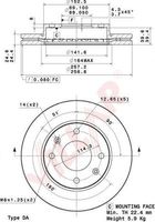 VILLAR 6282091 - Lado de montaje: Eje delantero<br>año construcción hasta: 09/2000<br>Altura [mm]: 46<br>Peso [kg]: 11,342<br>Tipo de disco de frenos: ventilación interna<br>Espesor de disco de frenos [mm]: 24<br>Espesor mínimo [mm]: 21,6<br>Diámetro exterior [mm]: 257<br>Número de orificios: 4<br>Diámetro de centrado [mm]: 69<br>Par apriete [Nm]: 100<br>