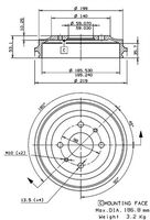 VILLAR 6270019 - Lado de montaje: Eje trasero<br>año construcción desde: 04/1992<br>H tamb. freno total [mm]: 53<br>Diámetro de centrado [mm]: 59<br>Diámetro exterior del tambor de freno [mm]: 206<br>Diámetro de orificio 1 [mm]: 13,5<br>Rosca 2: M10 x 1,5<br>Diámetro de tambor [mm]: 185,0<br>Rebajado máx. tambor de freno [mm]: 186,8<br>H tamb. freno interna [mm]: 37<br>Número de orificios: 4<br>corona de agujeros - Ø [mm]: 98<br>SVHC: No hay información disponible, diríjase al fabricante.<br>