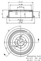 VILLAR 6270032 - Lado de montaje: Eje trasero<br>Dinámica de frenado / conducción: para vehículos sin ABS<br>Diámetro interior de tambor de freno [mm]: 200<br>Rebajado máx. tambor de freno [mm]: 201<br>H tamb. freno interna [mm]: 53<br>Número de orificios: 4<br>corona de agujeros - Ø [mm]: 100<br>SVHC: No hay información disponible, diríjase al fabricante.<br>