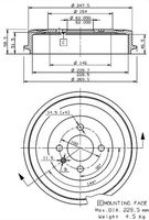 VILLAR 6270054 - Lado de montaje: Eje trasero<br>Dinámica de frenado / conducción: para vehículos sin ABS<br>H tamb. freno total [mm]: 59<br>Diámetro de centrado [mm]: 62<br>Diámetro exterior del tambor de freno [mm]: 248<br>Diámetro de orificio 1 [mm]: 14,5<br>Diámetro de orificio 2 [mm]: 9<br>Diámetro de tambor [mm]: 228,6<br>Rebajado máx. tambor de freno [mm]: 229,5<br>H tamb. freno interna [mm]: 47<br>Número de orificios: 4<br>corona de agujeros - Ø [mm]: 100<br>SVHC: No hay información disponible, diríjase al fabricante.<br>