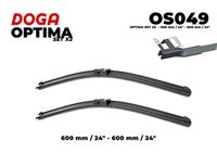 DOGA OS049 - Lado de montaje: Lado de pasajero<br>Adaptador de ajuste: C<br>Tipo de escobilla: Escobilla con hoja plana<br>Lado de montaje: delante<br>Longitud [mm]: 600<br>Longitud [pulgada]: 24<br>