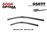 DOGA OS077 - Lado de montaje: lado del conductor<br>Adaptador de ajuste: B2<br>Tipo de escobilla: Escobilla con hoja plana<br>Lado de montaje: delante<br>Longitud [mm]: 650<br>Longitud [pulgada]: 26<br>