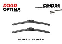 DOGA OH001 - Lado de montaje: lado del conductor<br>Adaptador de ajuste: A<br>Tipo de escobilla: Escobilla con hoja plana<br>Lado de montaje: delante<br>Longitud [mm]: 530<br>Longitud [pulgada]: 21<br>